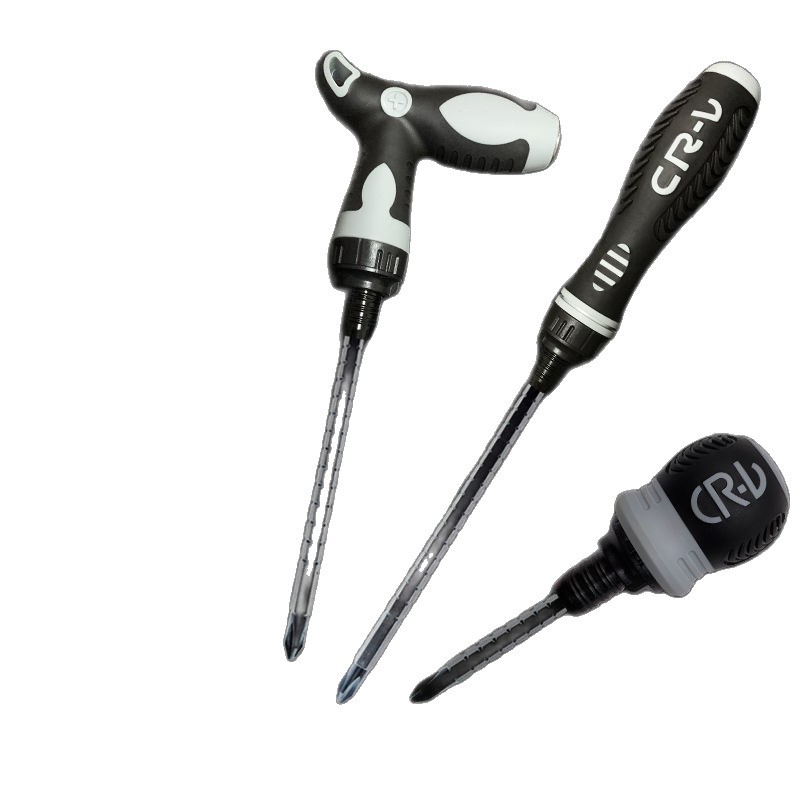 Free shipping, adjustable length ratchet dual-purpose labor-saving screwdriver, telescopic multi-functional one-head cross double-head screwdriver Item Picture