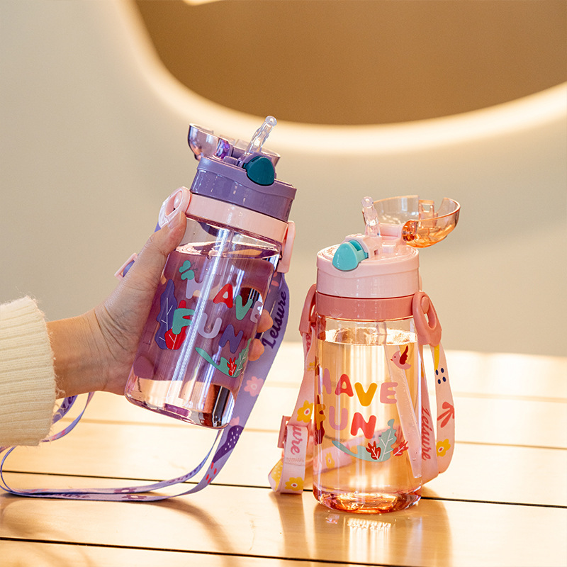 ins portable and fresh straw water cup for female students, high appearance level, high-temperature resistant, sports children, portable cup for summer details Picture