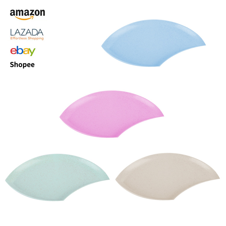 Wheat straw creative seasoning saucers, pickled vegetable small plates, tableware dipping saucers, snack plates, melon seed and nut plates, cross-border factory batch full figure