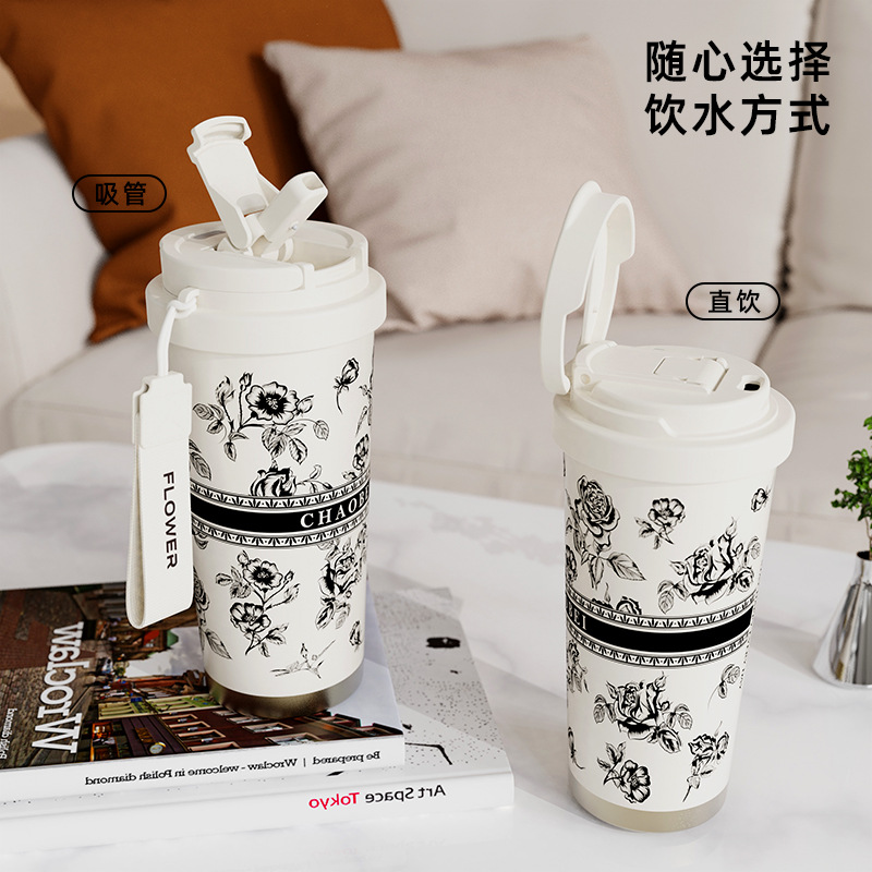 The 2024 new model of the Chinese-style water cup with a high appearance level is a convenient double-drinking cup with a large capacity and a tea strainer. It is a stainless steel insulated cup Application Scenario