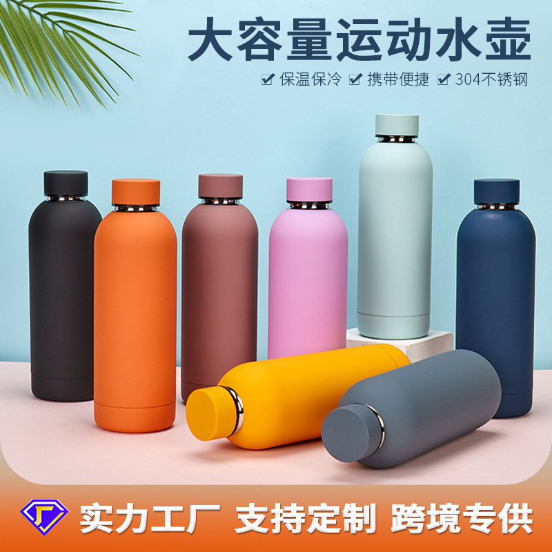 Customized 304 stainless steel insulated cups for foreign trade, outdoor car sports water bottles, portable student cola bottles, insulated cups details Picture