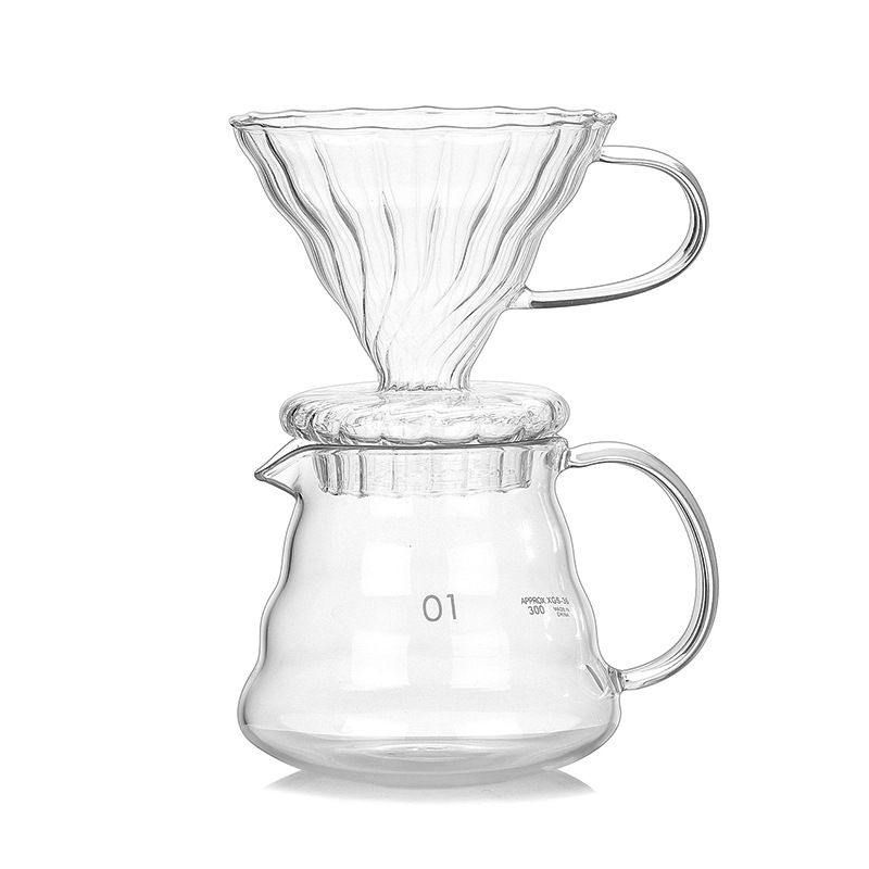 High borosilicate glass hand-brewed coffee pot, creative cloud pot, filter cup, drip coffee sharing pot, wholesale coffee utensils Item Picture
