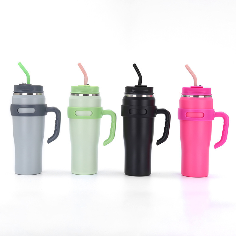 New large-capacity 304 stainless steel vacuum portable 40oz handle car insulated cup for men and women, office coffee cup Item Picture