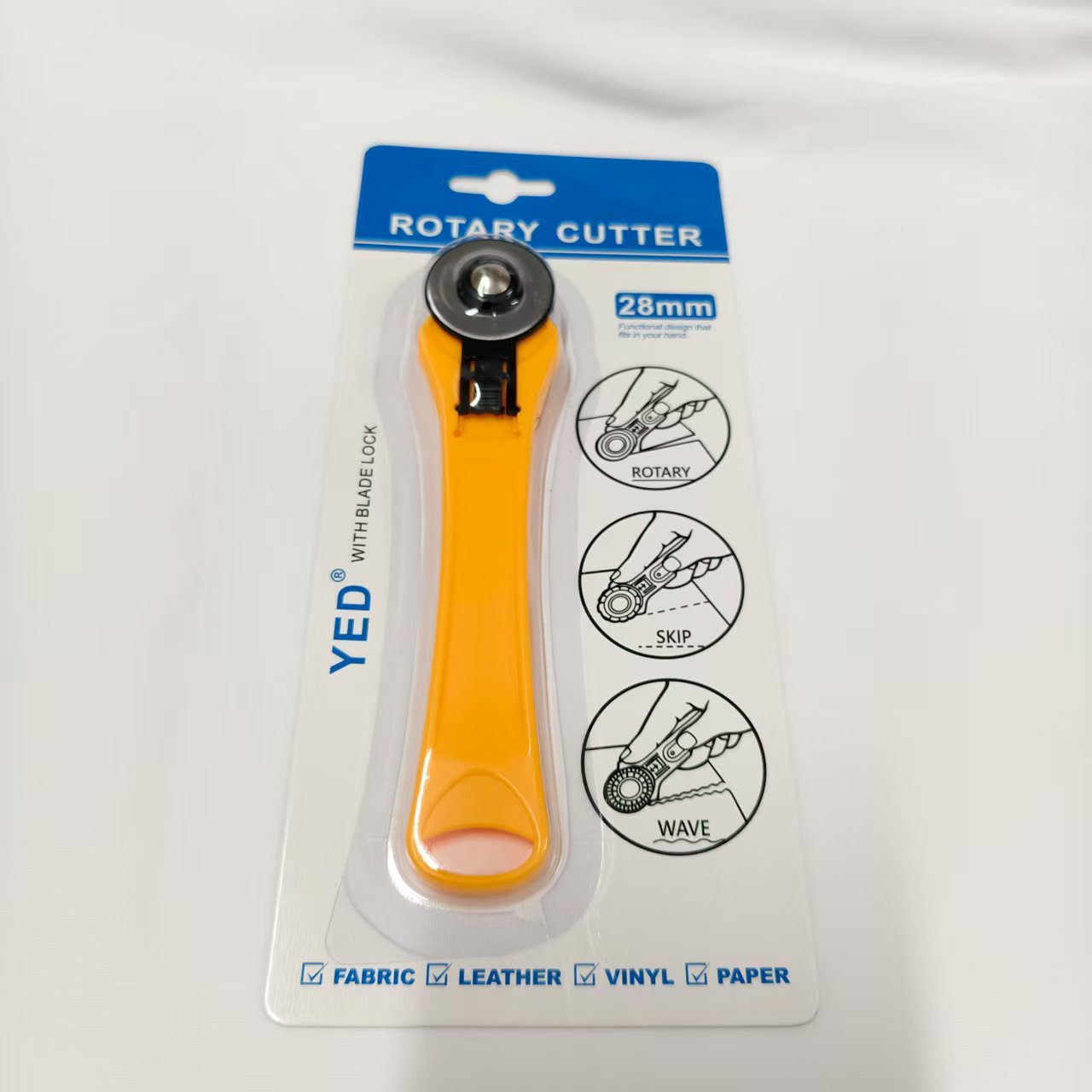 YED cutting knife 28mm wheel knife cutting round knife 45mm rotary roller knife for DIY fabric and leather cutting round roller knife details Picture