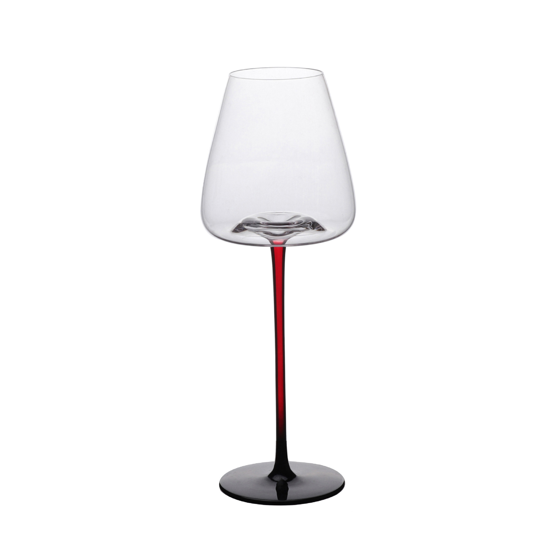 A variety of large Burgundy household red stem, black bottom, concave bottom red wine glasses, champagne glasses, black bow tie, and crystal red wine glasses Item Picture