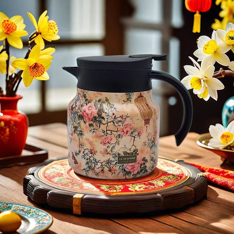 316 coffee pot, tea and water separation insulated pot, household water bottle, office insulated pot, simple and exquisitely patterned stewed pot Specification drawing