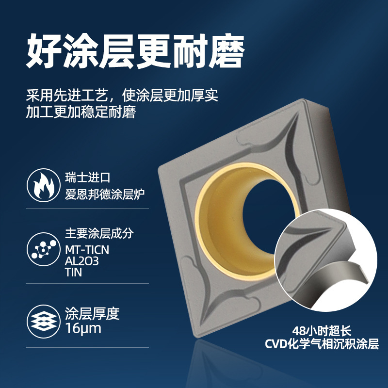 Cast iron special rhombus CNC insert inner hole ccmt060204 boring, turning tool, boring tool, lathe tool grain 09t304 Specification drawing