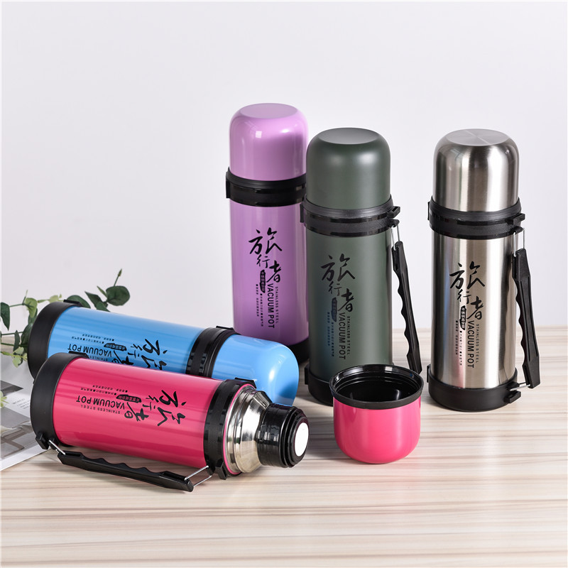 Outdoor sports wide-mouth travel kettle, large-capacity men's and women's gift insulated cup, stainless steel travel car insulated water kettle Item Picture