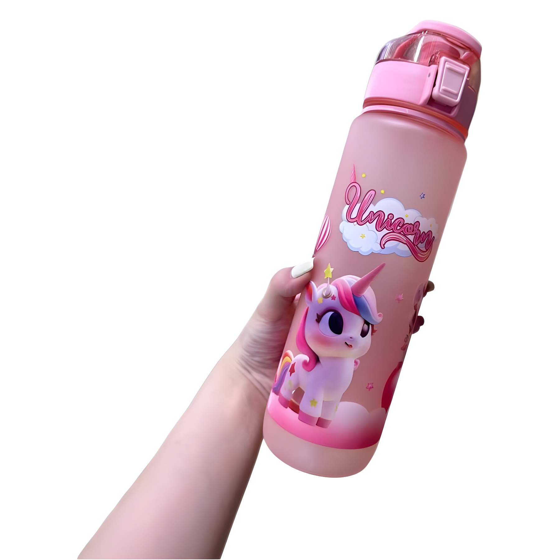water bottle Summer New Plastic Water Cup Frosted Unicorn Student Rope Outdoor Water cup Item Picture