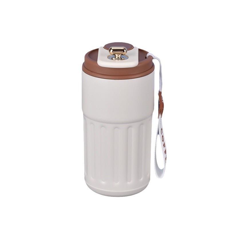 New 316 stainless steel smart temperature-displaying coffee cup, vacuum double-layer insulated cup, outdoor portable cup with a handle Item Picture