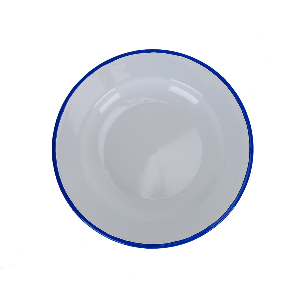 The manufacturer sells 24cm vintage enamel plates and 20cm Western-style enamel plates in stock, which are durable Item Picture
