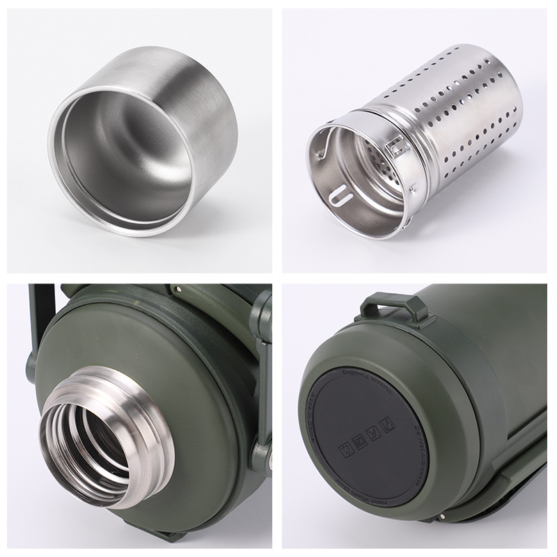 Wholesale of outdoor travel handle kettles, large-capacity insulated kettles, 316 stainless steel water kettles, cold and heat preservation all-steel water cups Item Picture