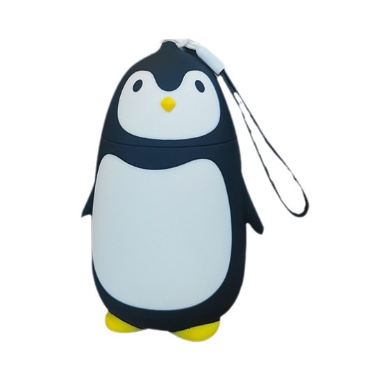 Factory direct sales and customization of European and American standard creative cartoon big-bellied penguin double-layer insulated glass cups as advertising gift cups Item Picture