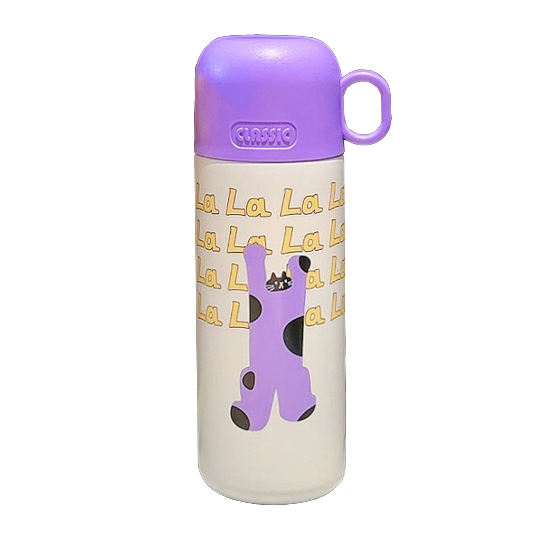 Cute cartoon dopamine insulated cup, retro stainless steel water cup, two-in-one cup gift for girl students Item Picture