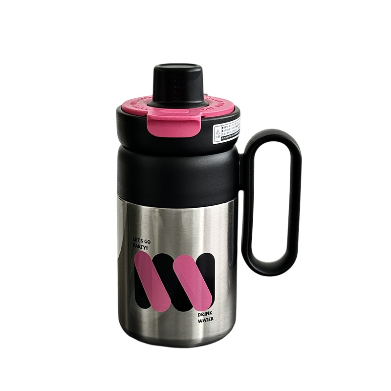 Flower Language Free Drinking office handle cup, stainless steel tea-water separation insulated cup, women's water cup, high appearance level travel cup Item Picture