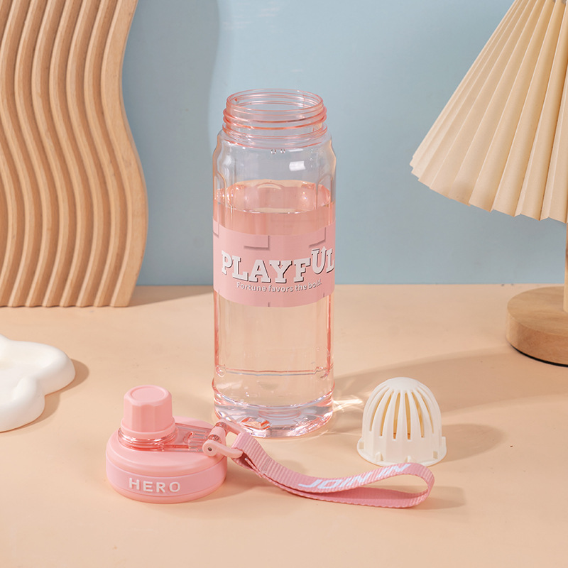 Amazon's best-selling new plastic cups: creative portable cups, fitness cups, sports water cups, and direct drinking space cups Specification drawing