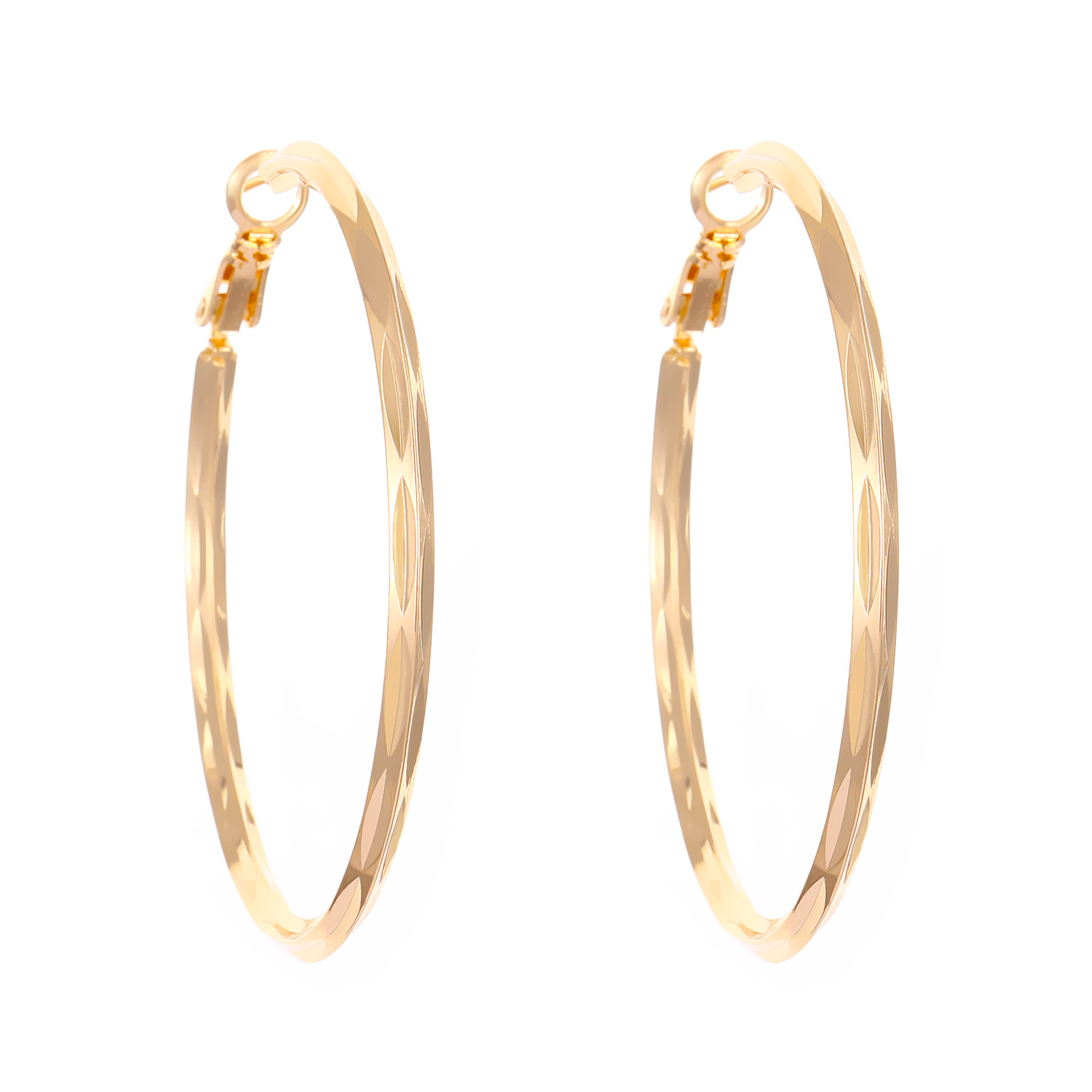 Popular cross-border fashionable, simple, smooth large circle earrings in Europe and America, exuding a sense of elegance and sophistication. Plain ring ear earrings for women Item Picture