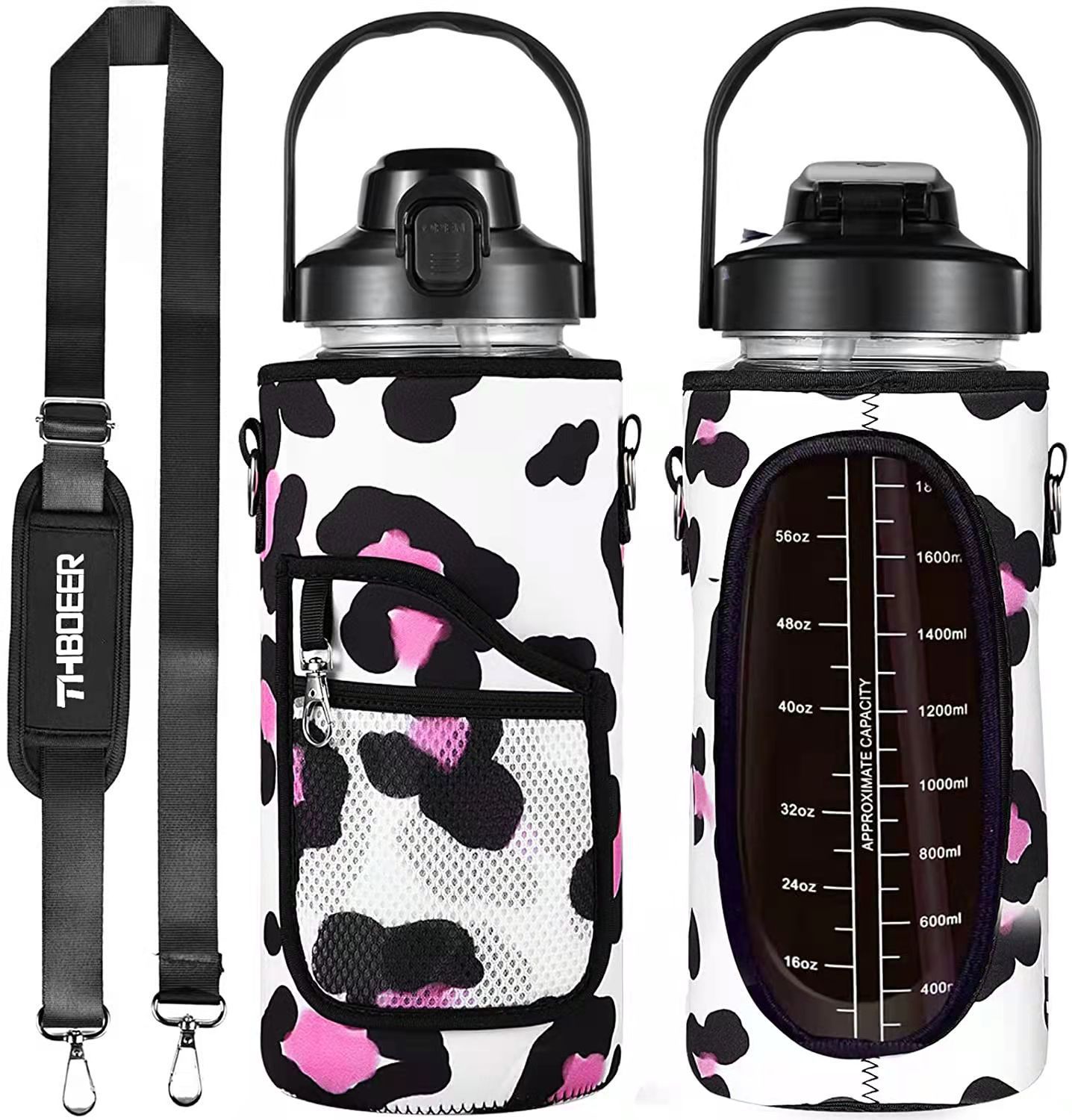 Amazon's best-selling space cup with SBR diving material, outdoor sports water bottle cup cover, hand-held shoulder strap and protective case Item Picture