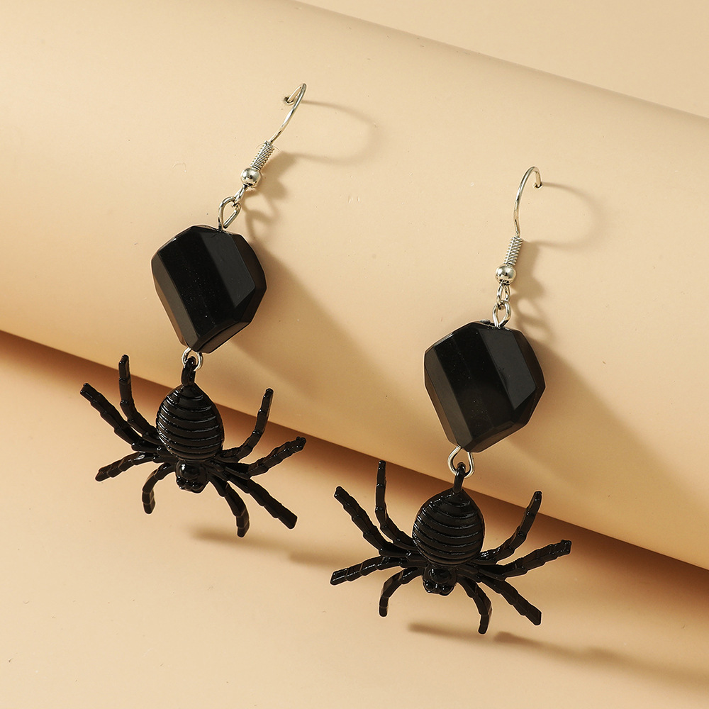 Cross-border best-selling exaggerated spider earrings, dark street spider creative design earrings and earrings, Halloween accessories for women details Picture