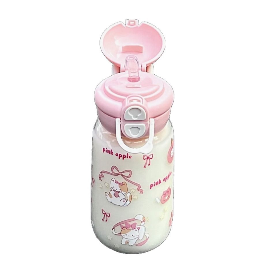 New portable high-temperature resistant cup for simple students, cute straw on Instagram, plastic cup for girls, high appearance level water cup Item Picture