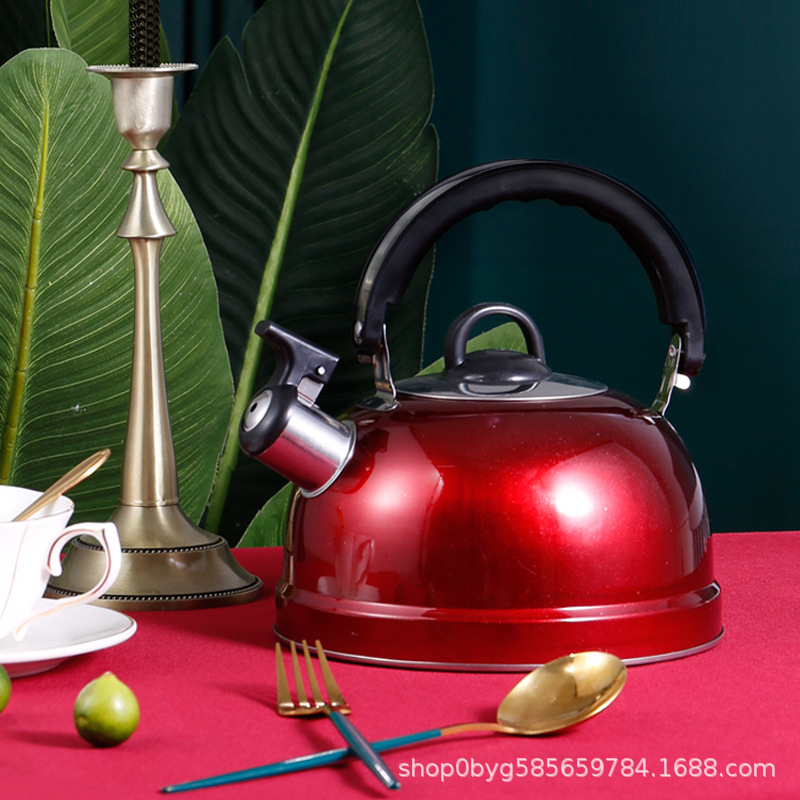 We supply cross-border stainless steel flat-bottomed kettles, hemispherical sounding water kettles, induction cookers, suitable for boiling water kettles and gifts details Picture