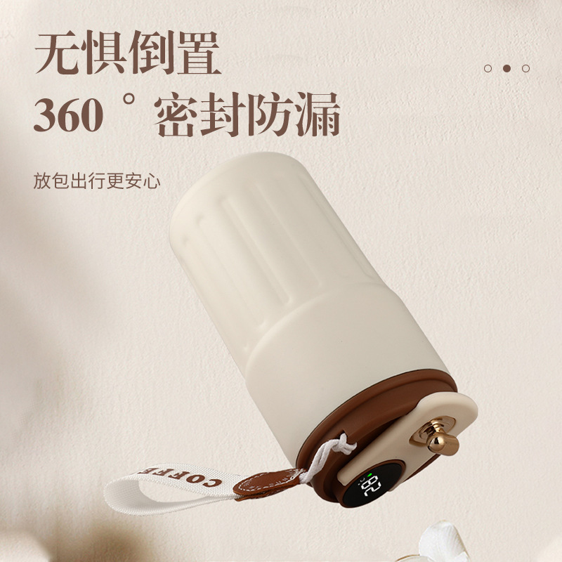 New smart 316 stainless steel coffee cup, high appearance level vacuum insulated cup, handle portable women's gift water cup Specification drawing