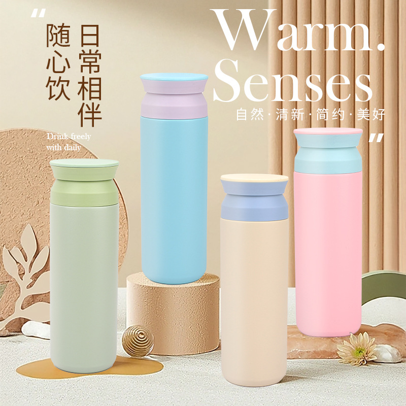Insulated cups, straw cups, high appearance level water cups, 304 Japanese element cups, portable water cups for outdoor travel, source wholesale full figure