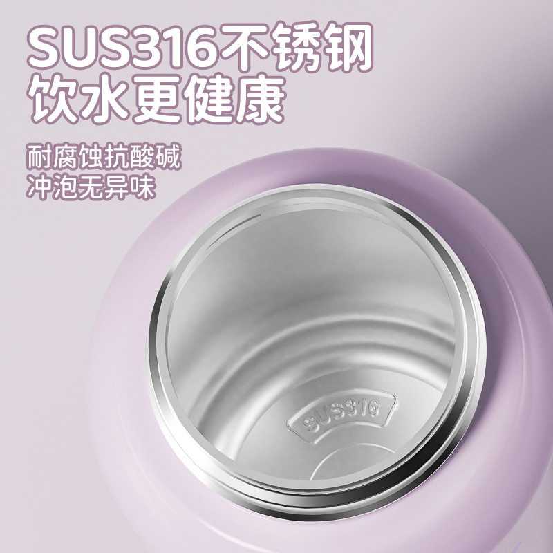 316 stainless steel insulated cup, children's water cup, double-drinking, high appearance level straw cup, special water bottle for children and students to go to school Specification drawing