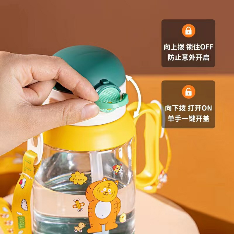 Children's water cup with straw, anti-drop, portable, high appearance level, cute Korean-style plastic cup for male and female students Application Scenario