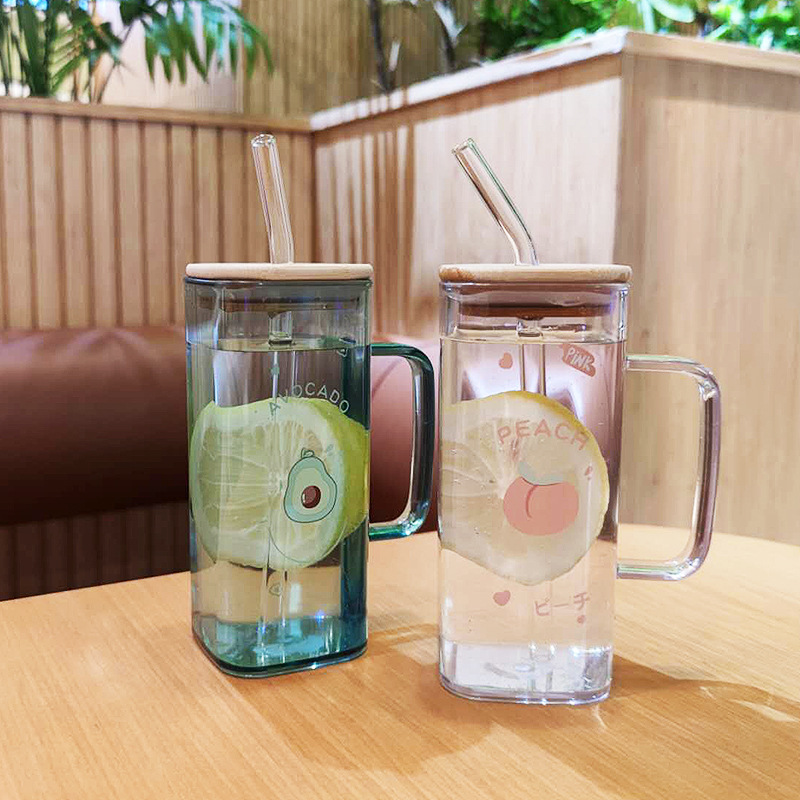New InS-style fashionable straw cup, high appearance level, girls' office tea cup, heat-resistant and shock-resistant plastic water cup full figure