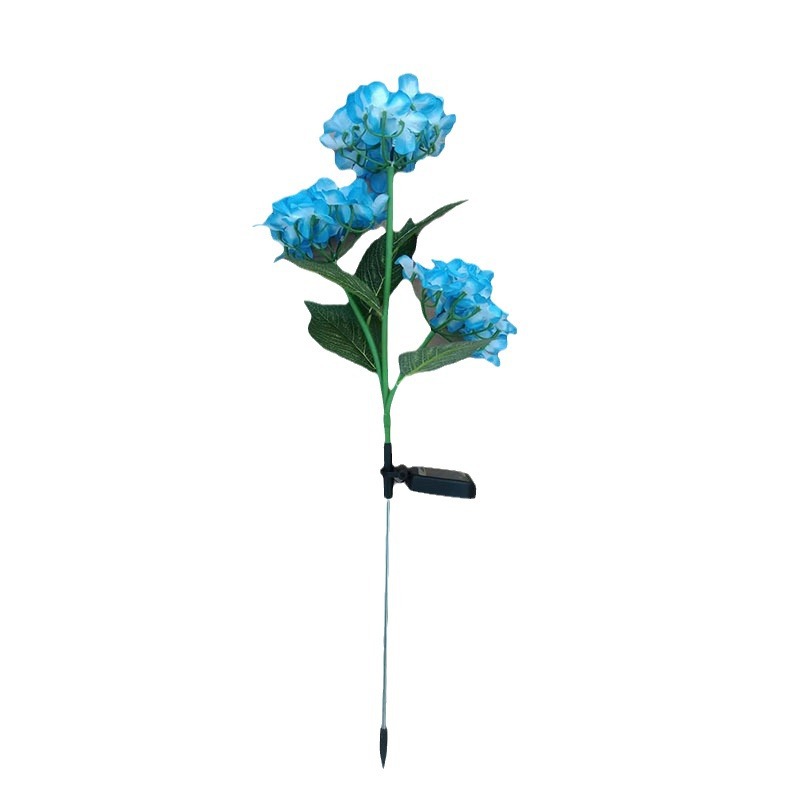Solar single-head 3-head hydrangea LED courtyard garden decorative light, lawn outdoor waterproof ground insert light Item Picture