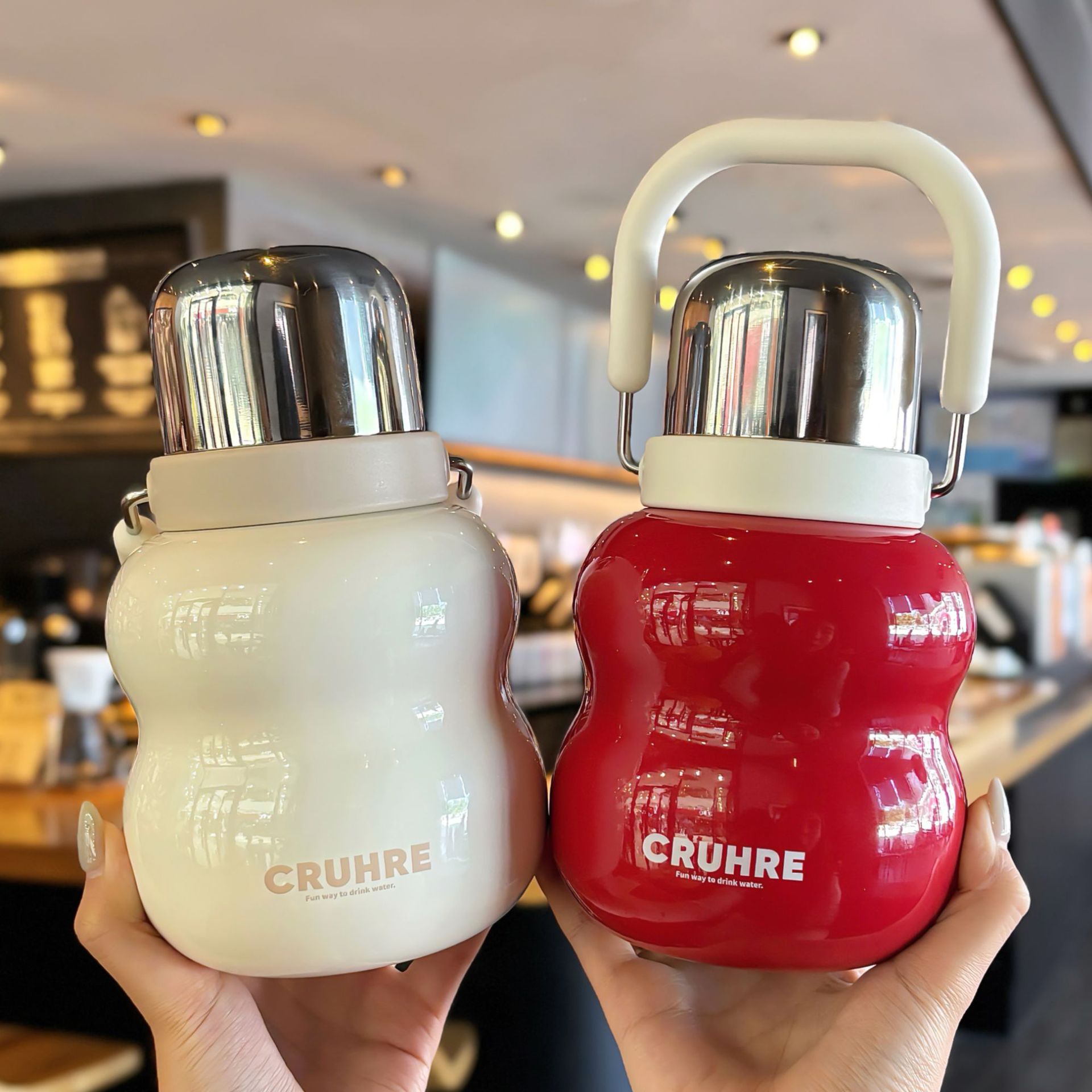 The simple and luxurious handle gourd cup comes with a sturdy handle ring, making it convenient to carry a double-drinking tea cup and a drinking cup details Picture