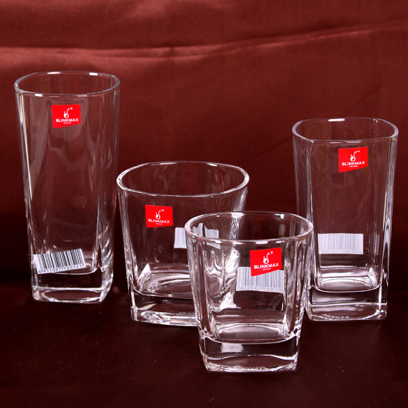 Lizun transparent glass square cups, whisky cups, beer cups, beverage cups, juice cups, water cups and glass cups