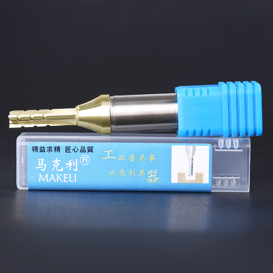 TCT three-edge panel cutting tool, density board, multi-layer board, woodworking alloy milling cutter, CNC engraving machine tool, slotting and drilling Specification drawing