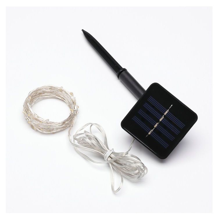 New solar light strip outdoor waterproof courtyard ultra-bright ambient light, outdoor LED copper-colored tube line color light Item Picture
