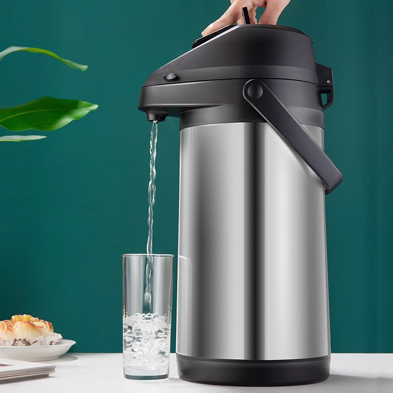 New 304 stainless steel inner liner pneumatic insulated kettle, large-capacity household boiling water kettle, press-type warm water kettle details Picture