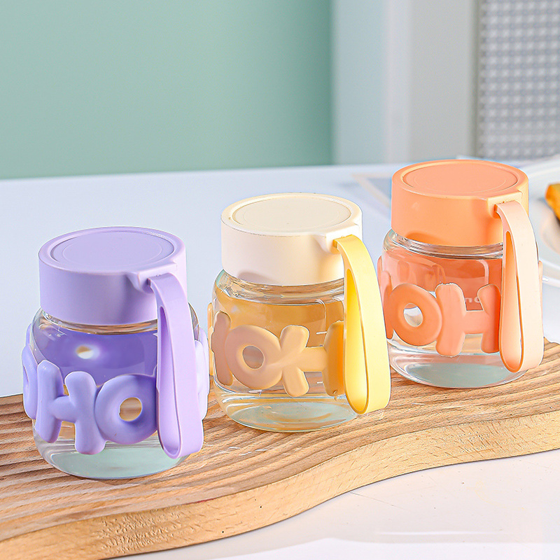 New chubby cup Portable glass cup with cup sleeve, heat-insulating water cup, cute souvenir, ground promotion gift cup Application Scenario