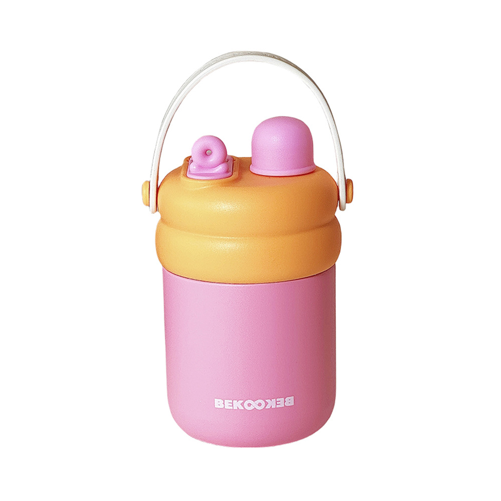 Cute dopamine insulated cup for girls, high appearance level, double drinking cup, simple, small and portable, 316 stainless steel cup Item Picture