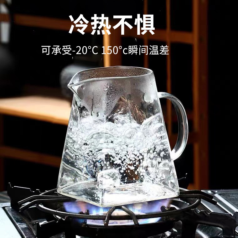 Wholesale of thickened glass teapots, high-temperature resistant household tea-water separation stainless steel filter tea sets Specification drawing