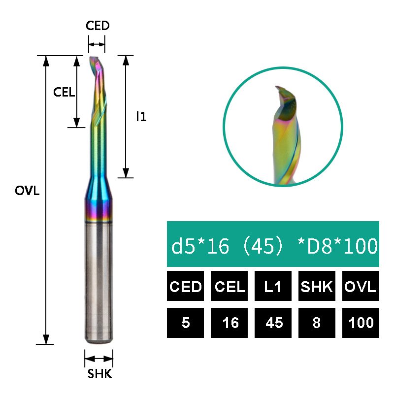 Single-edge milling cutters for cobalt-containing high-speed steel M35, profiling milling cutters for aluminum alloy profiles, engraving of doors, Windows and curtain walls undefined