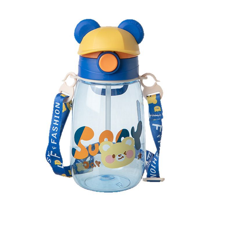 New children's water cups are cute and come with straw cups for kindergartens. They are plastic cups specially designed for primary school students to go to school in summer Item Picture