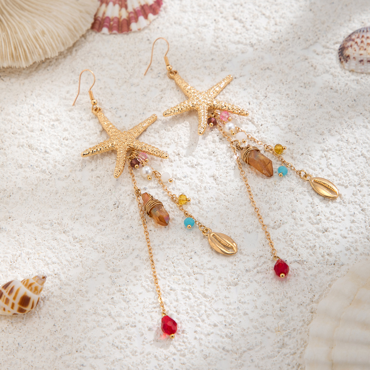 Cross-border ocean-style jellyfish tassel elegant earrings earrings Bohemian niche imitation crystal European and American earrings Application Scenario