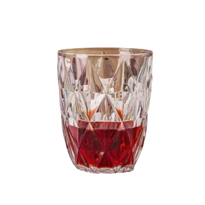 Light luxury glass cups with high appearance standards, creative diamond-shaped cups, summer dazzling household water cups, and small gifts for opening events Item Picture