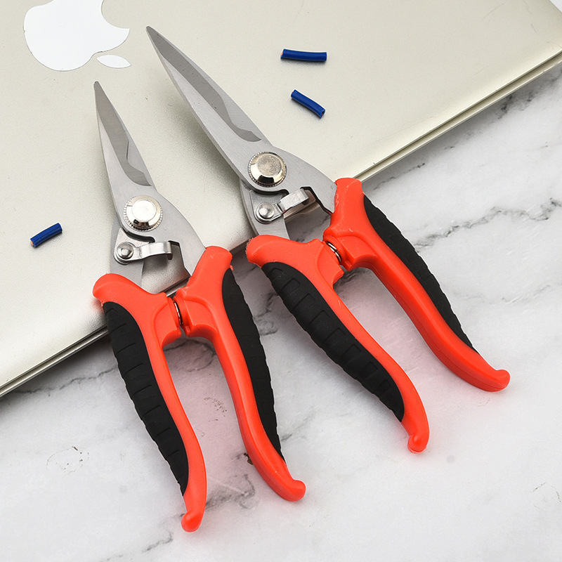 Stainless steel electrical conduit, electronic sheet shears, cable stripping sheet shears, conduit shears, electrical shears full figure