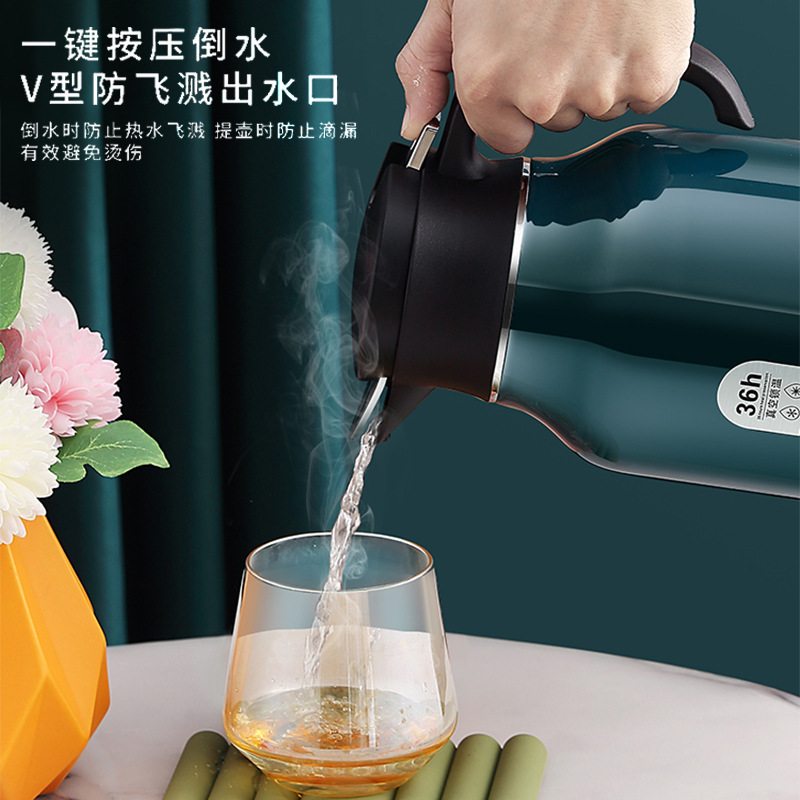 304 stainless steel welcome pot, European coffee pot, double-layer hot water kettle, household thermos, teapot, vacuum insulated pot Specification drawing