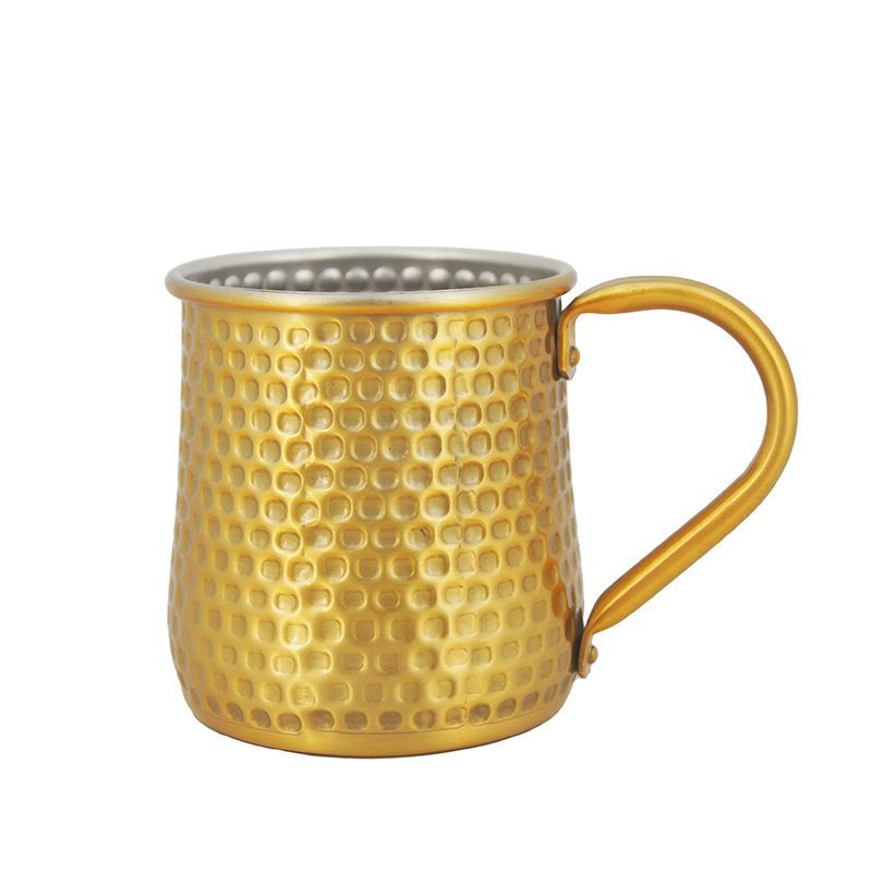 Cross-border best-selling Moscow mule cups, oxidized seven-color aluminum cups, beer mugs, hammered aluminum cocktails, large-bellied cups Item Picture