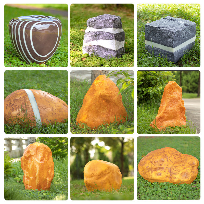 Solar-powered luminous simulation stone lights, outdoor waterproof lawn decorative lights, garden courtyard lights, park landscape lights Application Scenario