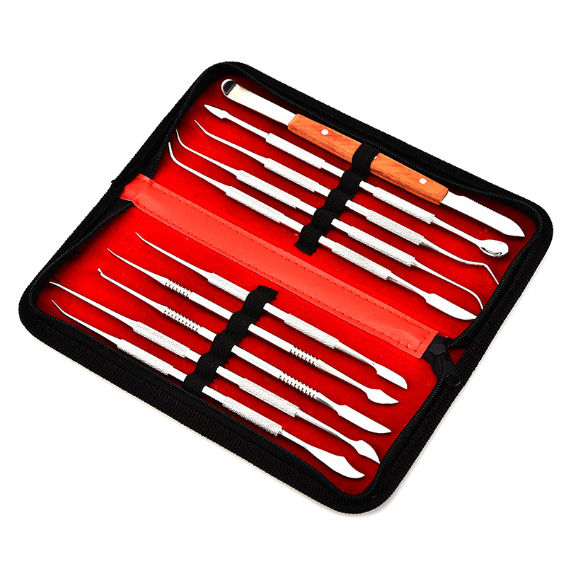 Yangjiang manufacturer's clay sculpture knife set, engraving tools, stainless steel 10-piece set, wax mold, clay mold, wax knife set Specification drawing