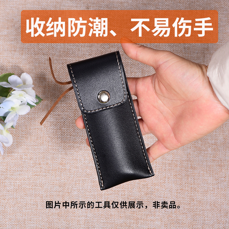 Thickened leather folding knife cover, Swiss leather case, knife accessory protective cover, knife sheath, tool knife waist bag storage recommendation Application Scenario