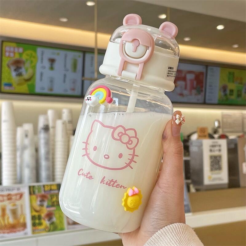 ins High appearance level straw cup for female students, durable, cute and simple plastic cup, food-grade large-capacity niche cup Specification drawing